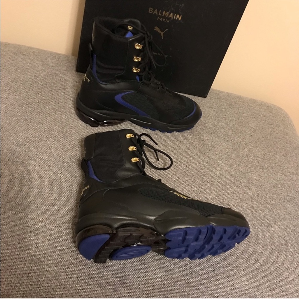 🎉 FINAL CRAZY SALE 🎉 New in Box Authentic & RARE Balmain x Puma size 7.5 - Picture 3 of 11